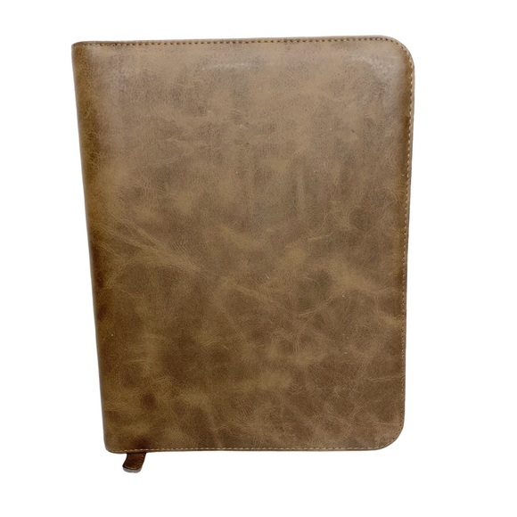 Day Timer Other - Day Timer Planner Organizer Brown Distressed Simulated Leather Undated 7 Ring